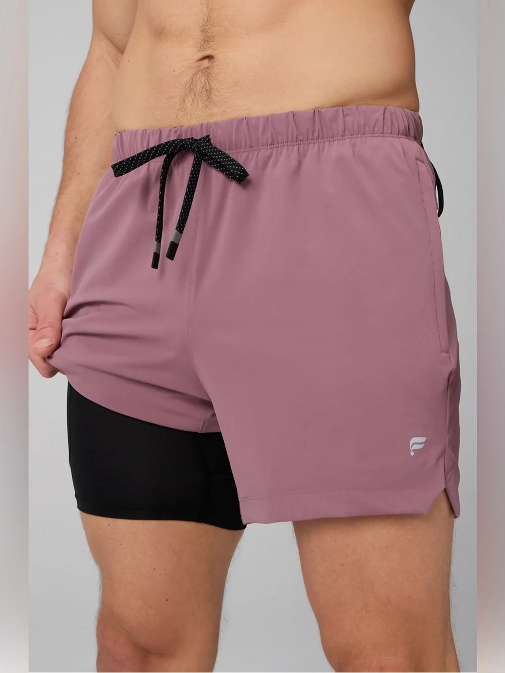 Fabletics The One Lined 5” Shorts Mushroom Mauve Size M - Picture 3 of 3